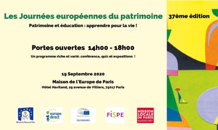 Journée européenne du patrimoine « Patrimoine et éducation : Apprendre pour la vie ! » – 37ème édition – Portes ouvertes