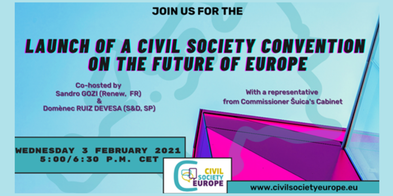 Civil Society Europe – Rejoignez la Convention de la société civile sur l’avenir de l’Europe
