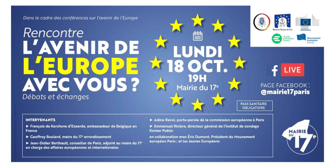 MAIRIE DU 17E – Conférence sur l’avenir de l’Europe